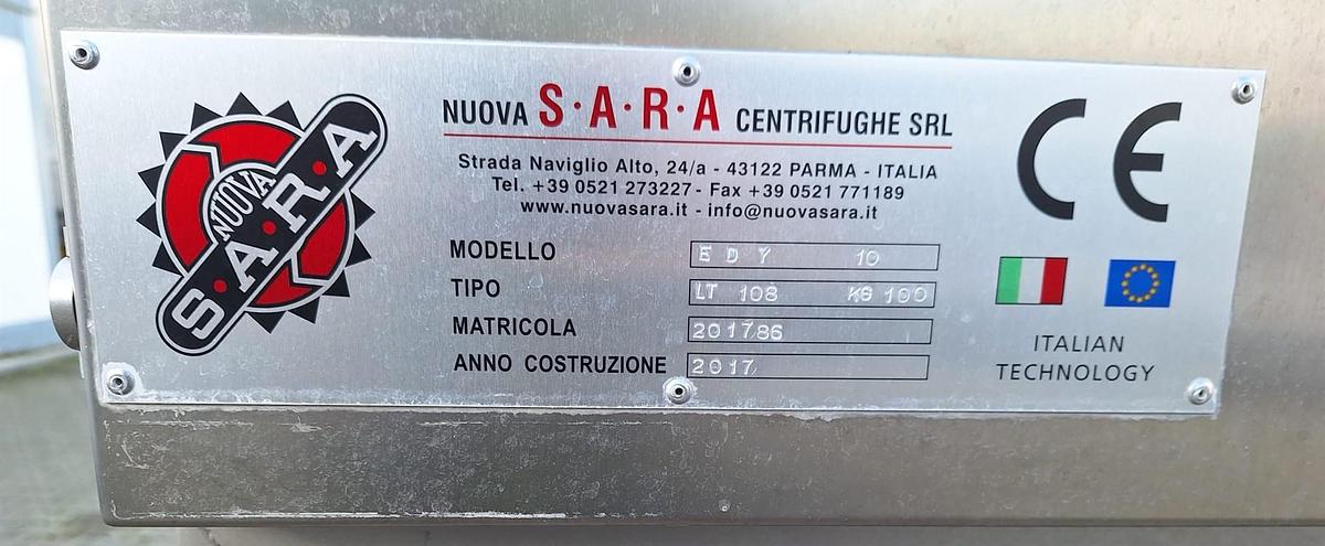 Gebraucht 2017 Nuova S.A.R.A. EDY 10 INOX Edelstahl-Korbzentrifuge
