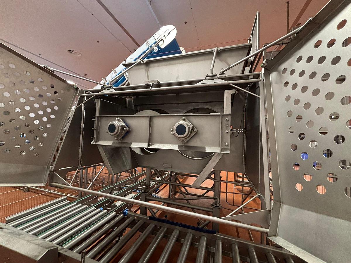 Gebraucht 2023 Alco/Vogelsang Gefrierfleischbrech- & Pufferlinie mit Wiegetechnik und Palbox-Handling