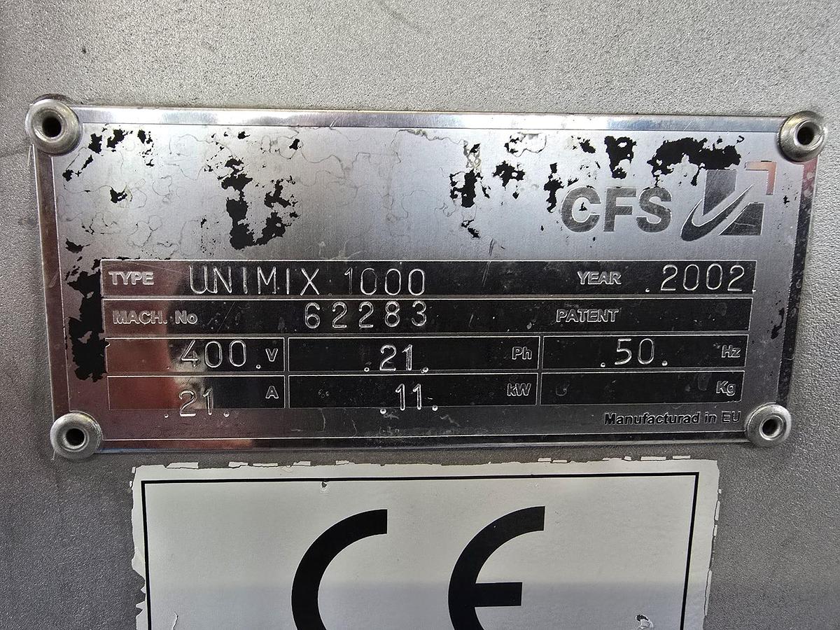 Used 2002 CFS Unimix 1000 Doppelwellenpaddelmischer