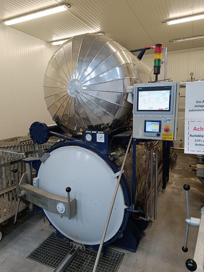 Überholt Stock / Trinitas Trading überholt 2025 Vollwasserautoklav mit Rotation - 4 Käfige (1.100 mm Durchmesser)