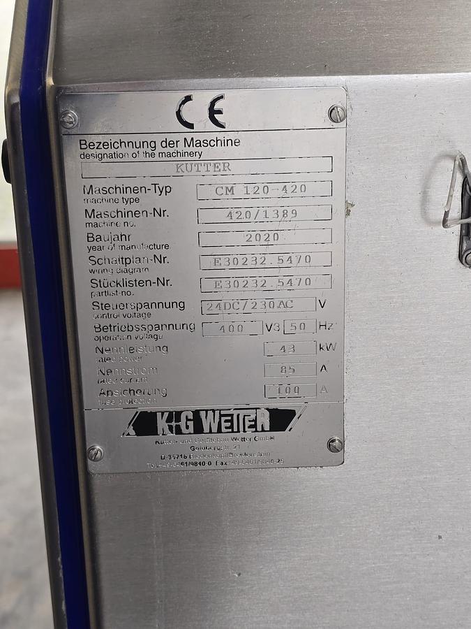 Gebraucht 2020 K+G Wetter CM 120-420 Schüsselkutter