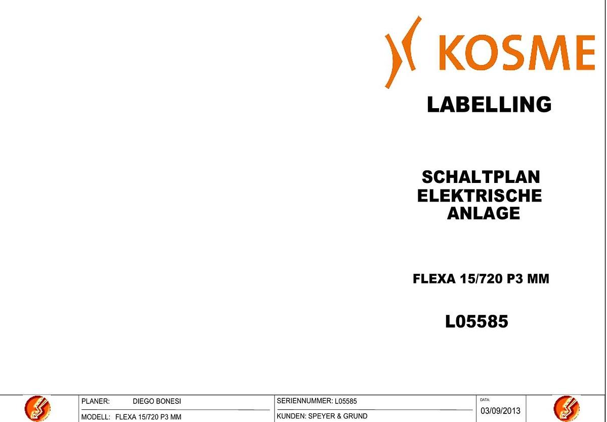 Gebraucht 2013 Kosme FLEXA 15/720 P3 MM Nassleim / Heißleim Etikettierer