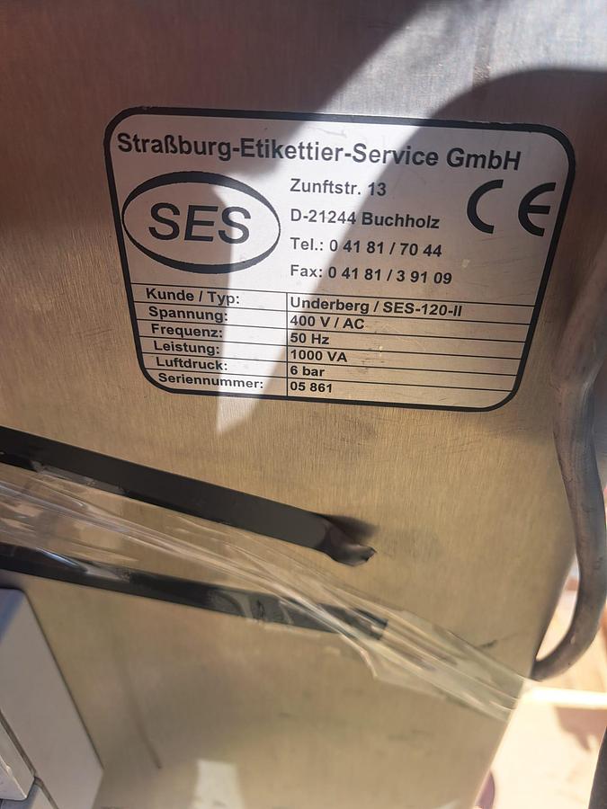 Gebraucht 2005 SES Straßburg Etikettier Service SES-120-II Haftetikettiermaschine für eckige und runde Gebinde