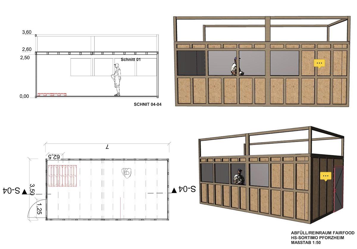 Used 2020 Sortimo lebensmitteltauglicher Reinraum, ideal für Abfüllarbeiten