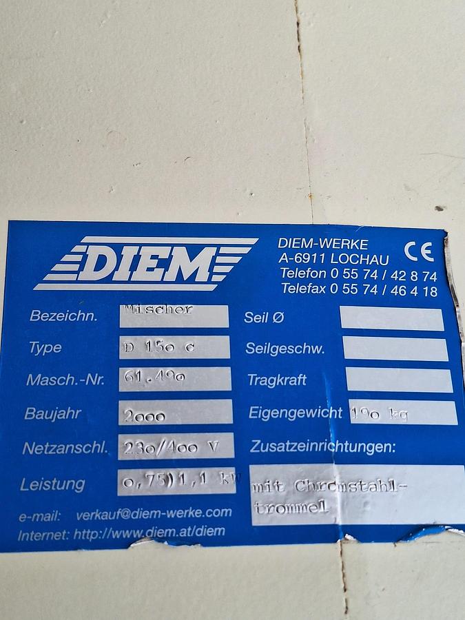 Gebraucht 2000 Diem D 150 Trommelmischer