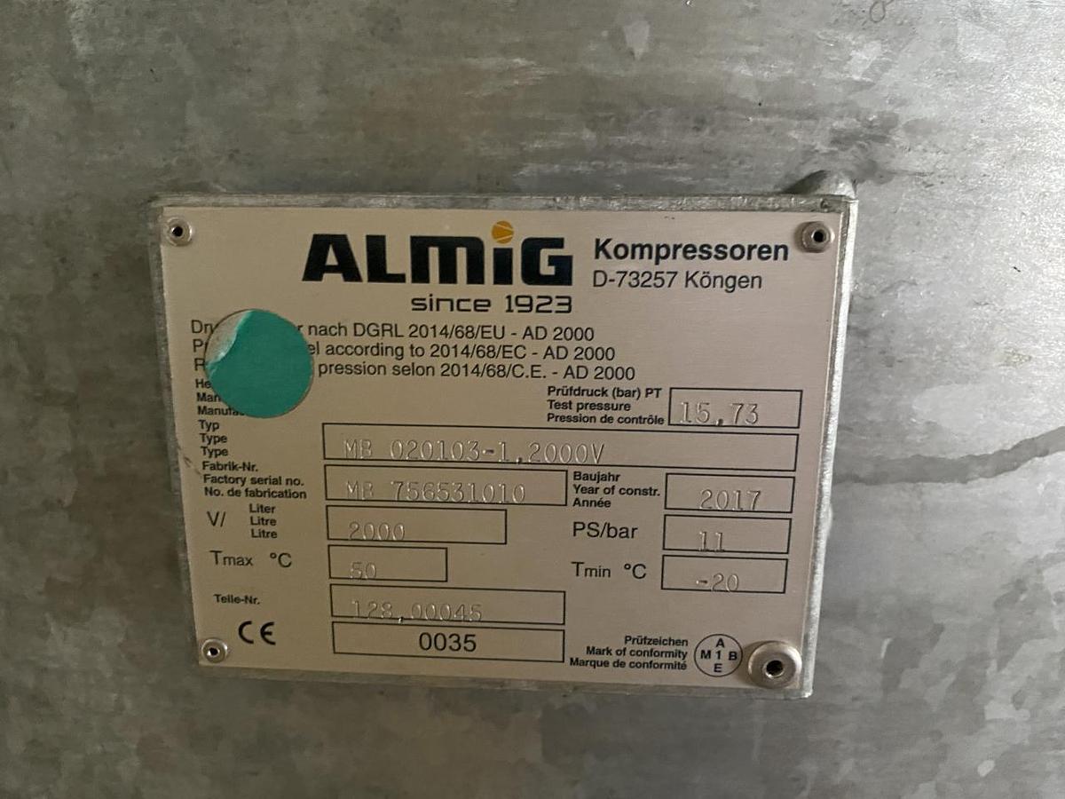 Used 2017 Almig MB020103-1.2000V Druckvorratsbehälter