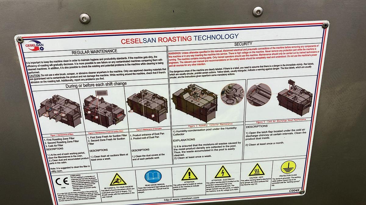 2023 Ceselsan Industrie-Röstofen für Nüsse, Saaten & Snacks CS 2500 KF Plus