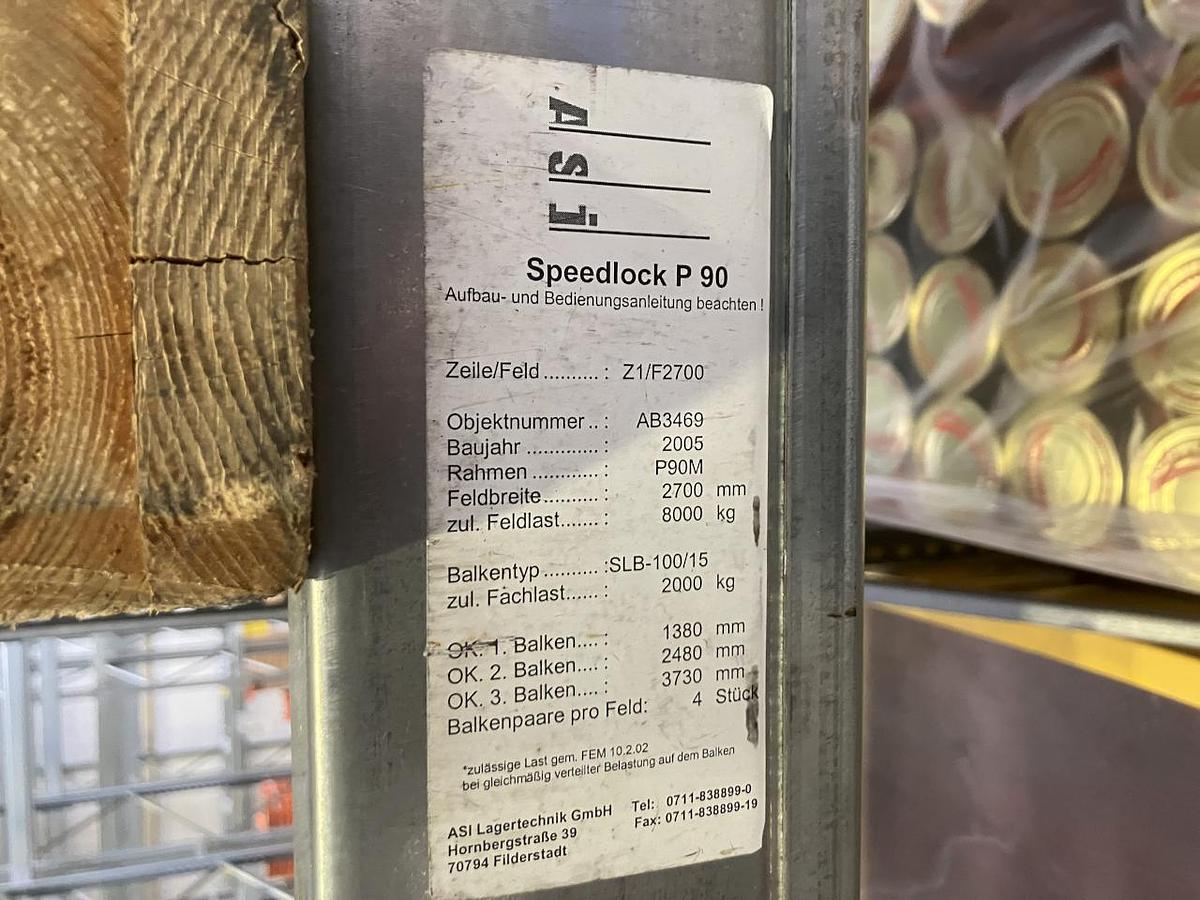 Used ASi Lagertechnik P90H, BX 100/5015 Schwerlastregale für Paletten