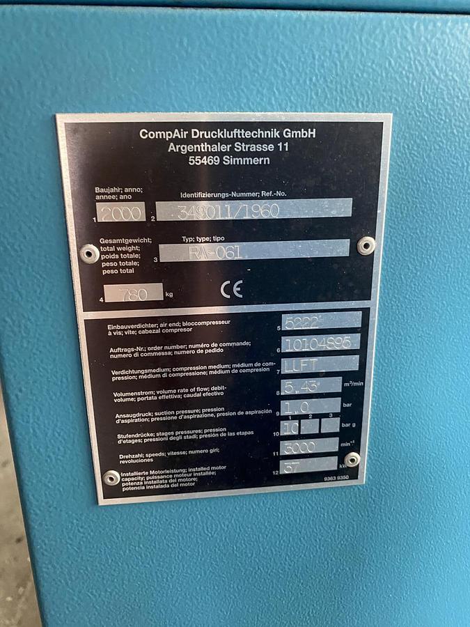 Used 2000 CompAir Drucklufttechnik RA-061