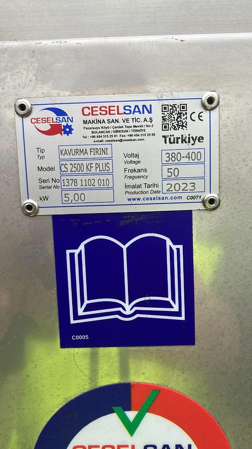 2023 Ceselsan Industrie-Röstofen für Nüsse, Saaten & Snacks CS 2500 KF Plus