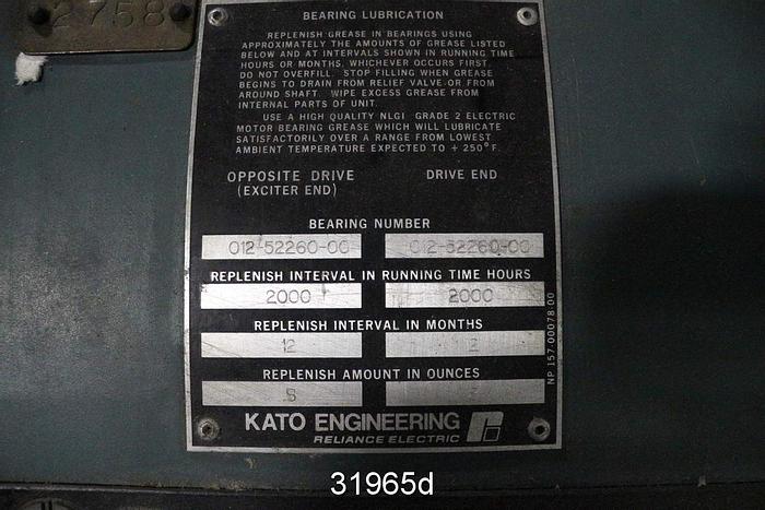 Used Reliance D265260000 700 Hp Ac Motor, 600 RPM, 2300 Volt #31965