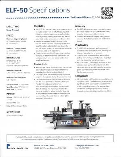 Pack Leader ELF 50 Wrap Labeler