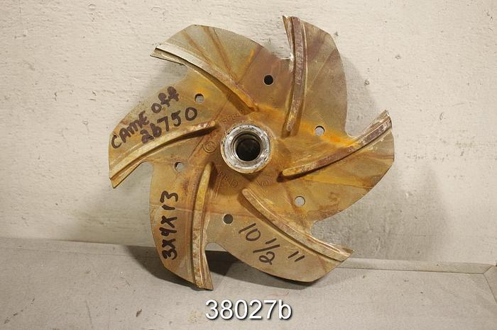 Used Goulds 3196 Pump Impeller, 6 Vane, 10.25" Diameter #38027