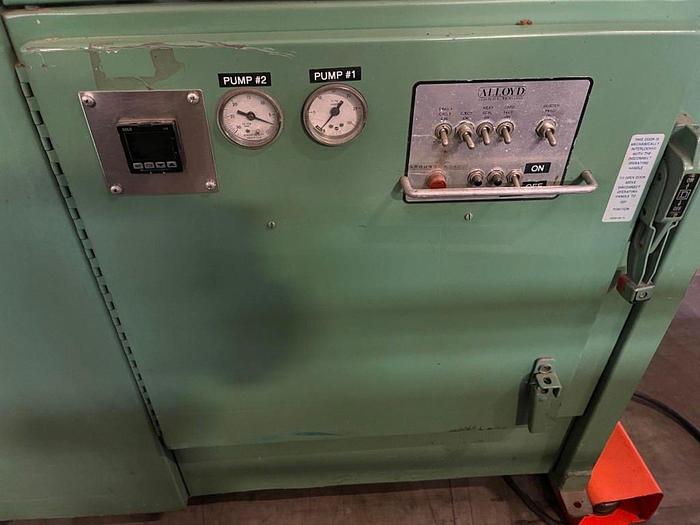 Used ALLOYD INTERMITTENT MOTION HAND LOAD BLISTER SEALER, MODEL 18S CBE 1216, 12" X 16 18S CBE 1216