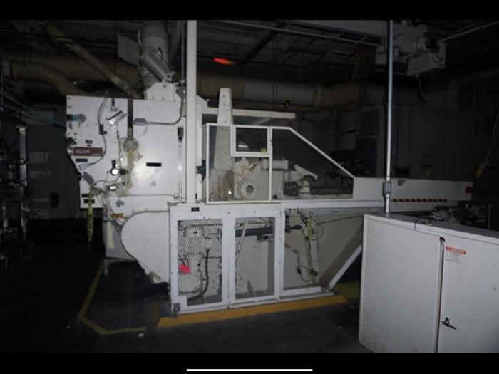 Used 90" EGAN HORIZONTAL TRACK REEL REWINDER WITH SLITTING
