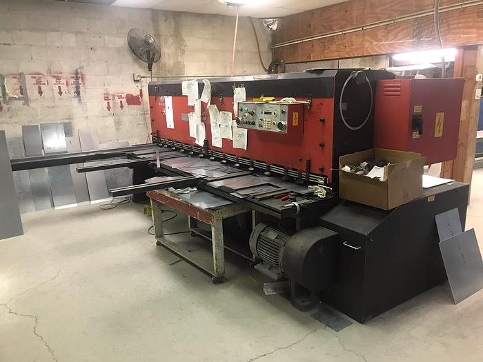 Used 1995 10'x1/4" Amada M-3060 CNC Power Squaring Shear