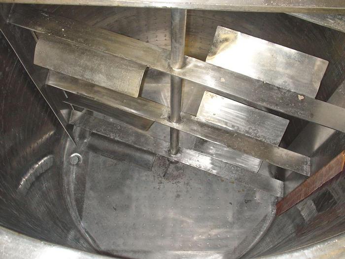 Used 1,000 GALLON WILL FLOW PRESSURE WALL PROCESSOR - S/S - JACKETED SIDE & BOTTOM