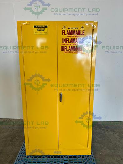 Used Justrite  25602 60 Gallon Flammable Cabinet w/ Soft Close Doors