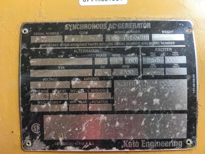 Used KATO 1050kW Double Bearing Synchronous Generator End