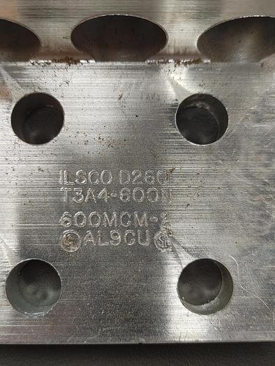 Parts Only Ilsco Terminal 6 Lug D2601 T3A4-600N 600MCM-2 AL9CU(110)