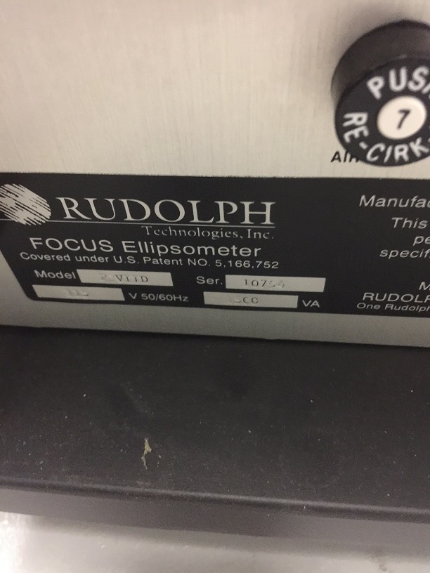 Used Rudolph FE V11D Focus Ellipsometer