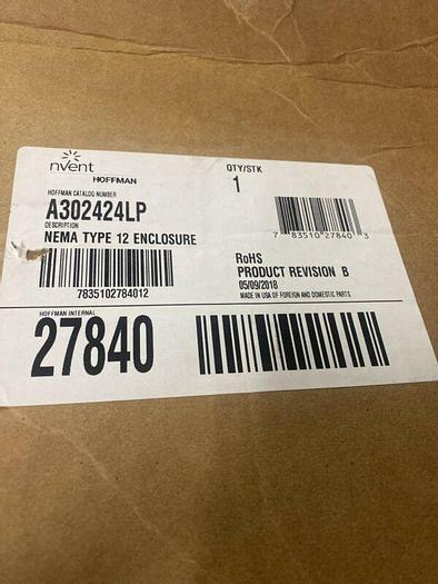 NEW HOFFMAN Wall Mount Electrical ENCLOSURE A302424LP Nema 12,13 30”x24”x24”