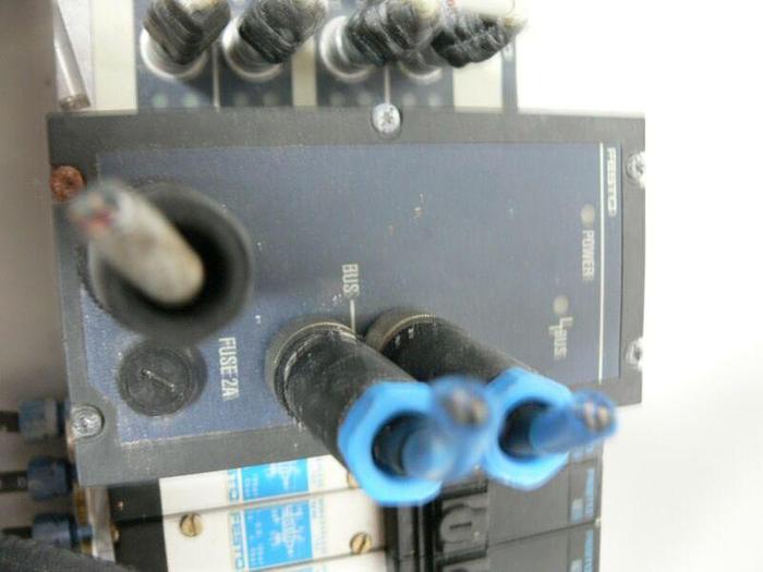 Used Festo Pneumatic Solenoid Manifold 18980 + VIGE-03-FB-8 (x3) & WIGM-03-4.0 (x5)