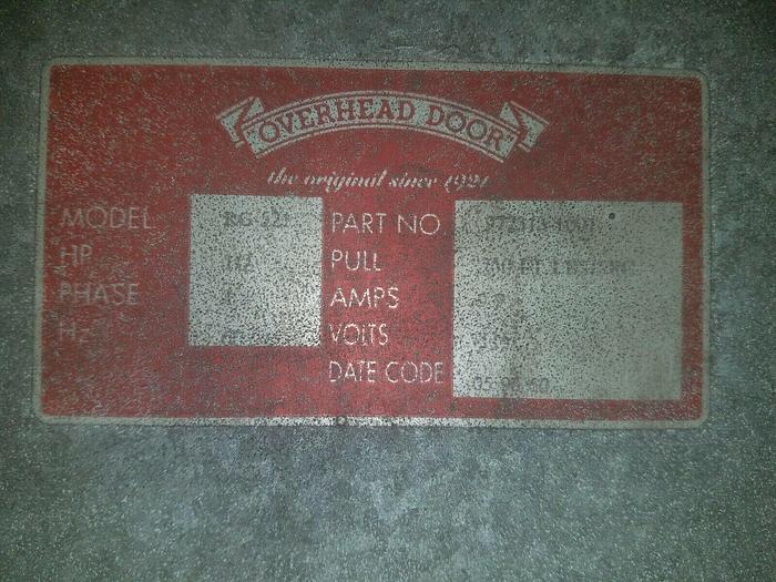 Used 5' x 8' Motorized Overhead Door Roll Up Door with motor and control