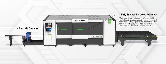 FLY PRO 5'X10' | 1500W - 6000W IPG | Fiber Laser Metal Sheet and Pipe Cutter Full Enclosure with Parallel Shuttle Table