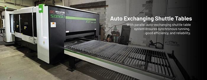 FLY PRO 5'X10' | 1500W - 6000W IPG | Fiber Laser Metal Sheet and Pipe Cutter Full Enclosure with Parallel Shuttle Table