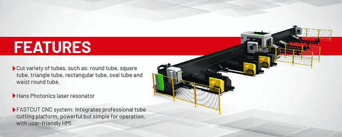 Hytube Titan TUBE CUTTER 6000W 20" Dia 4 Chuck Fiber Laser Pipe Cutting Machine