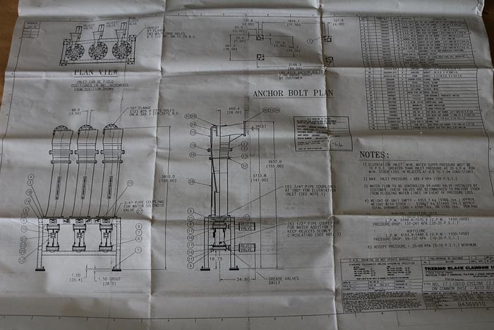 Used Black Clawson Cyclone High Density Cleaners #33927