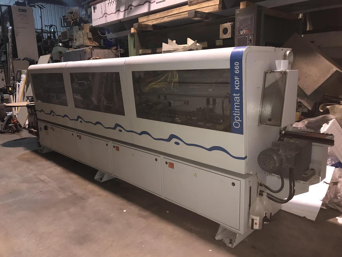 Used Orladora BRANDT KDF-660C + NORDSON MC-24, cola até 12x60mm, tupias entrada, topeja, afaga, arredond, raspadores raio, rascadores cola, liquido e escov