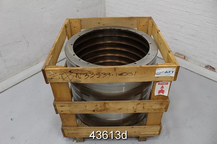 Unused Black Clawson SPH 800 Stainless Steel Pressure Screen Basket, .008" Slots #43613