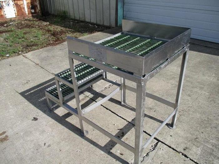Used Work Platform; 24"Wx24"L with Fiberglass non slip grating on stairs and deck