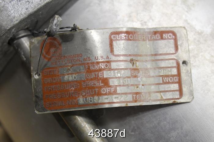 Used Wey Valve 6" Air Operated Knife Gate Valve, CF8M Body #43887