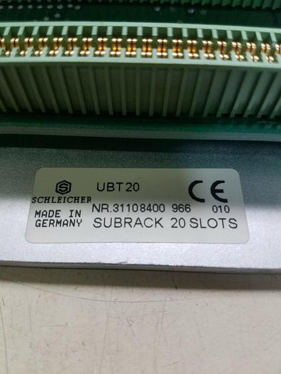 Used SCHLEICHER SUBRACK 20 SLOT PLC UBT20 UBT-20 31108400