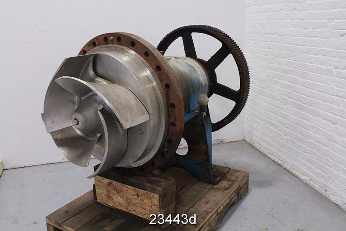 Used Goulds 3175 Pump, 3175Xl, 20X24X28, 4-Vane Impeller, 28" Impeller Diameter, Cd4 Casing, Stainless Steel Impeller, Stainless Steel Stuffing Box, Stainless Steel  Suction Side Plate, Packing #23443