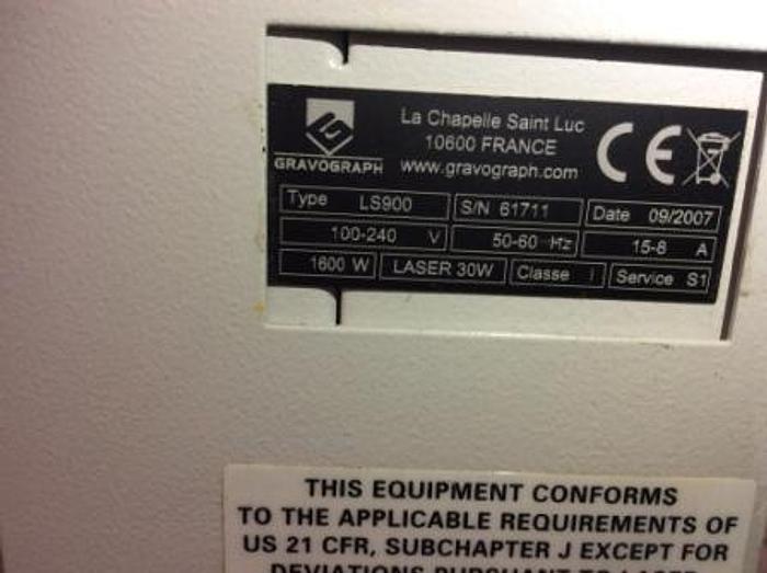 Used 2007 Gravograph LS900 Co2 Laser Marker