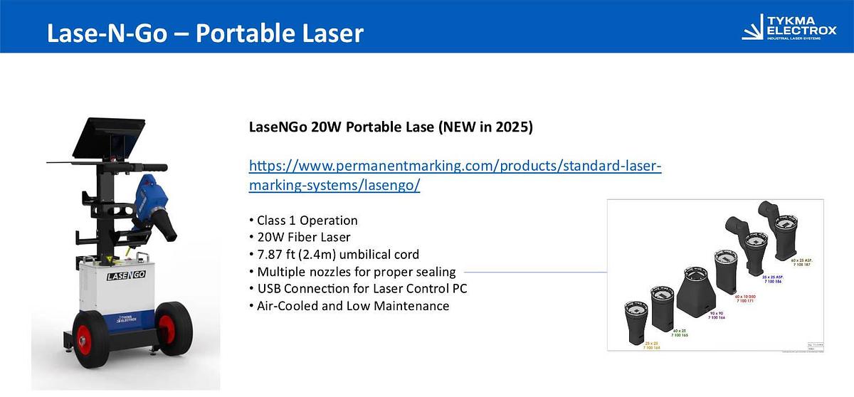2026 TYKMA Electrox LaseNGo Mobile Laser Marking System