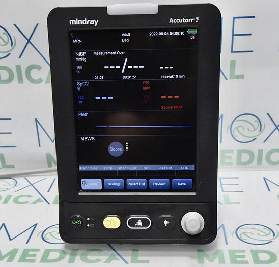 Used Mindray Accutorr 7 Masimo SpO2, SmarTemp, NIBP & Pulse Rate Monitor and Masimo LNCS SP02 Finger Pulse