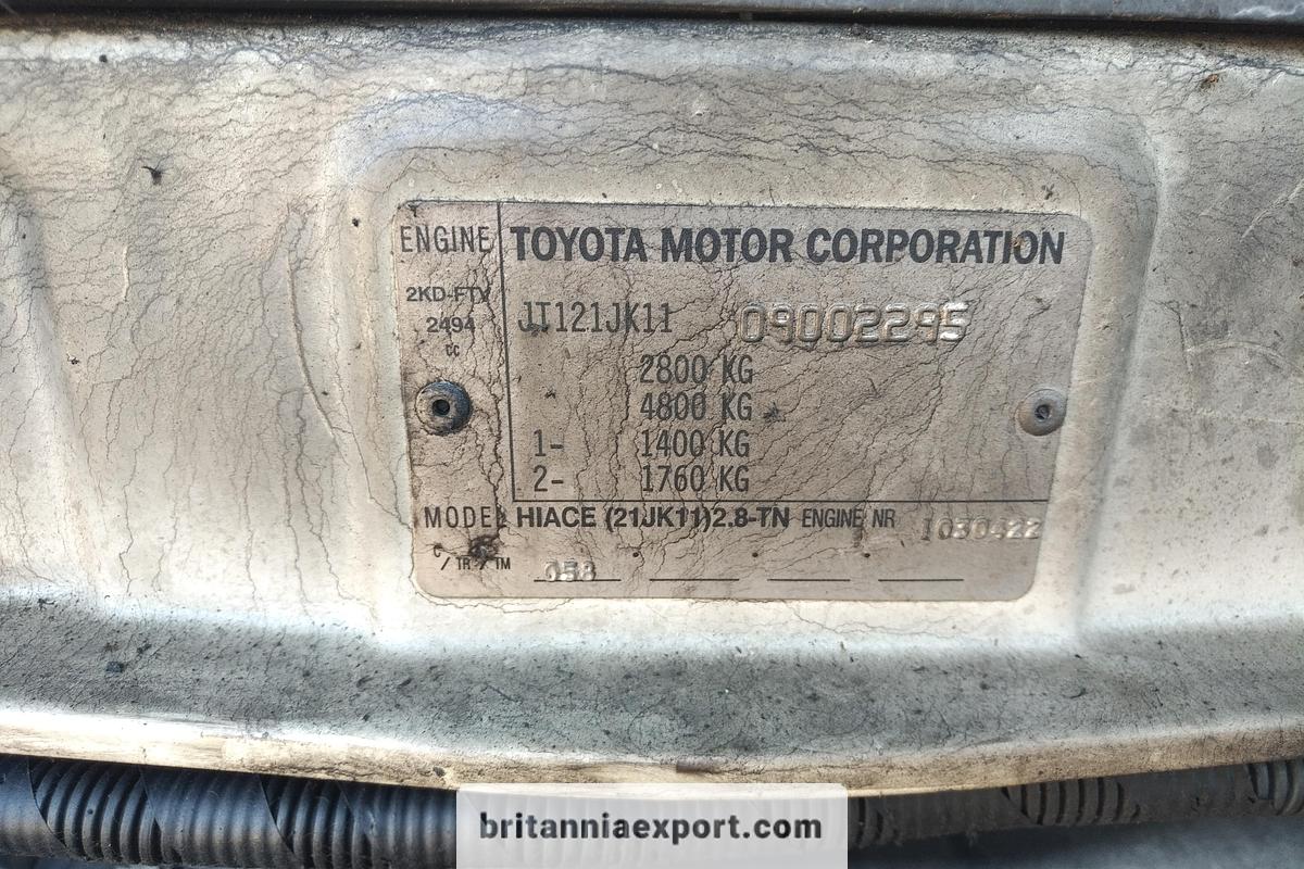 Used 2002 Toyota Hiace 2.5 D-4D Insulated Cold Room Panel Van