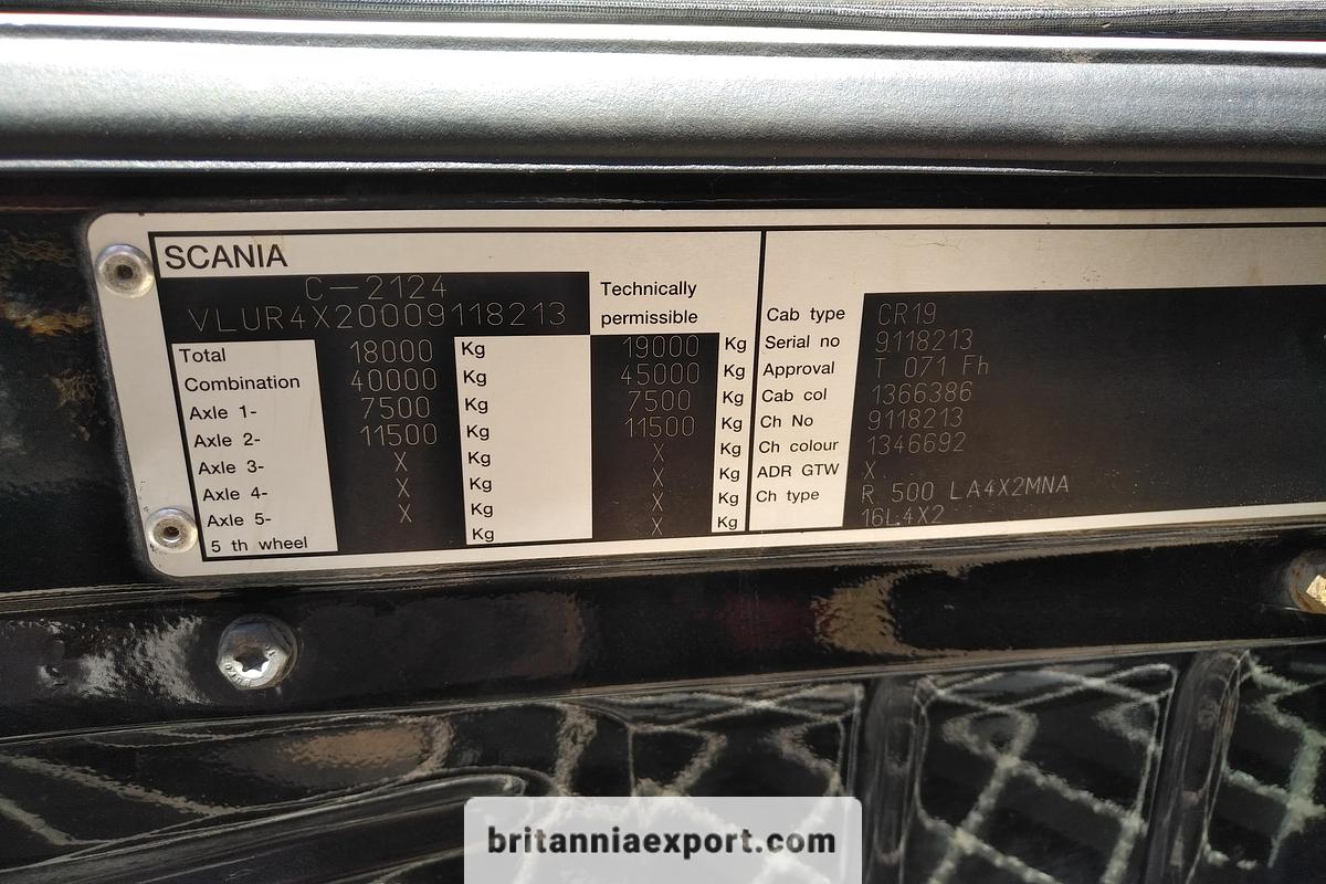 Used 2007 SCANIA R500 V8 Euro 4 4x2 Tractor Unit with PTO and Hydraulics