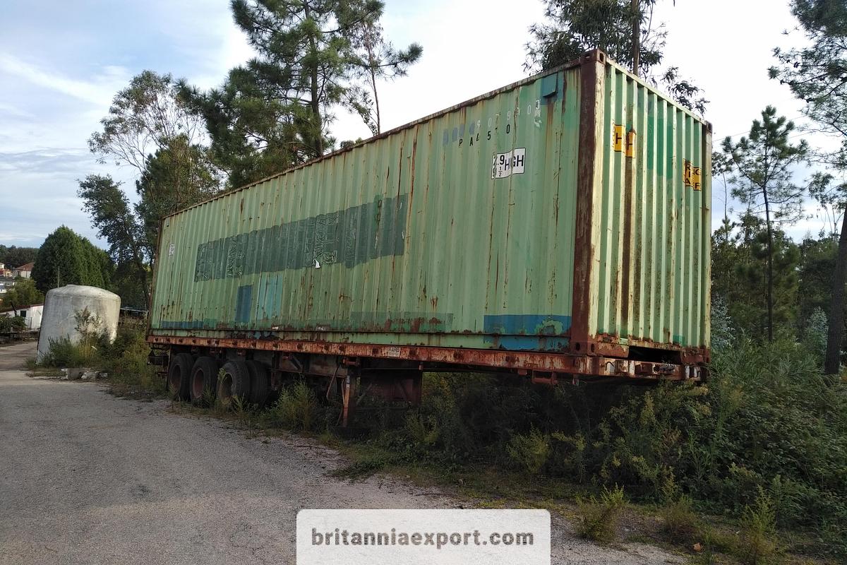 Used 1986 Tri-Axle Flatbed Container Trailer – 20’ / 40’ – Hub Reduction – Full Spring Suspension – Export