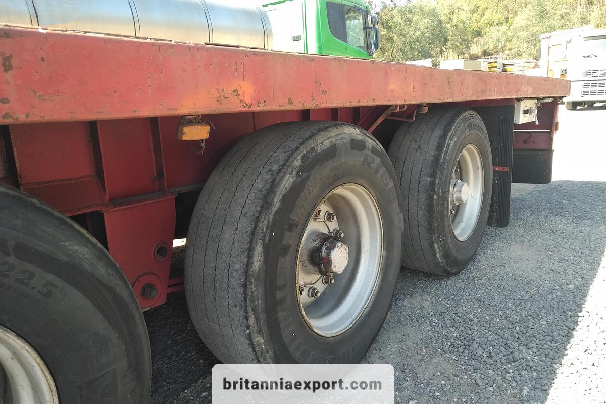 Used 1991 Trouillet  ST3340 Heavy Duty Flatbed Semi-Trailer Container Twist Locks 33500 Kg GVW