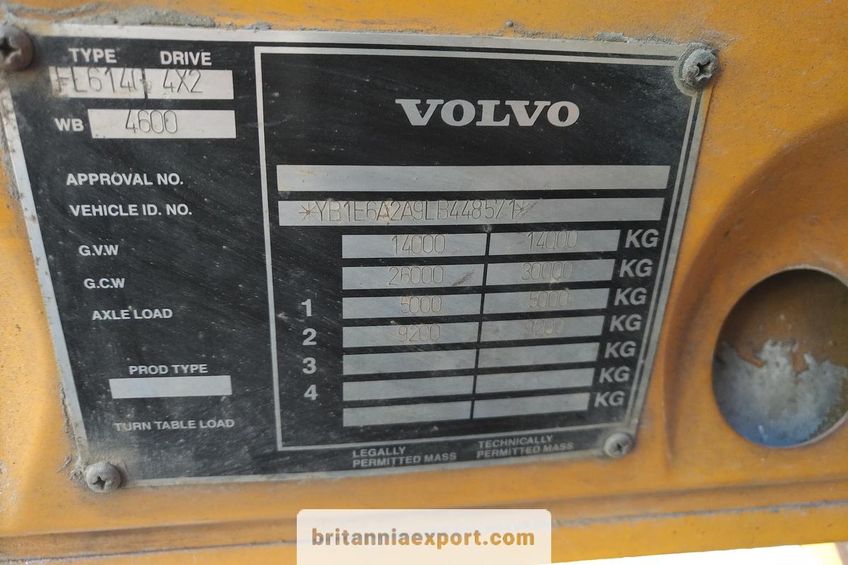 Used 1989 VOLVO FL614 Turbo 170 14 Ton Plant Recovery Truck Manual Ramps