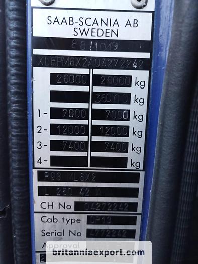 Used 1993 SCANIA P 93M 250 6X2 8 tyres 26 ton curtainsider truck
