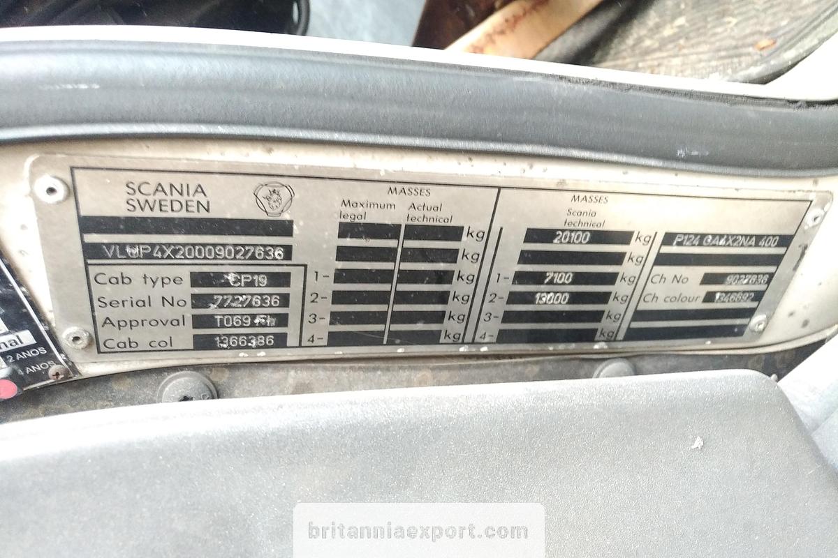 Used 1998 SCANIA P 124G 400 CP19 Euro 2 – 4x2 Tractor Unit | Export Ready | Heavy-Duty