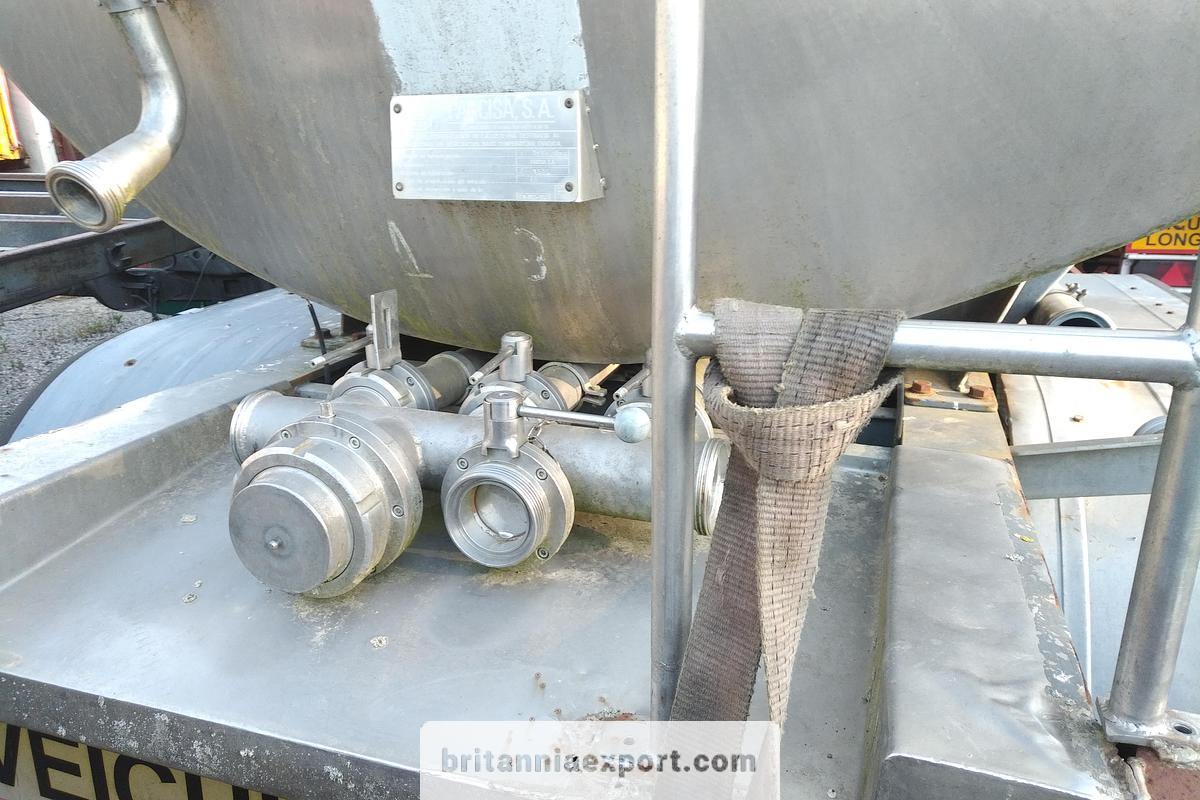 Used 1997 FRUEHAUF D-489 Three-Axle Stainless Steel Food Tanker Semi-Trailer