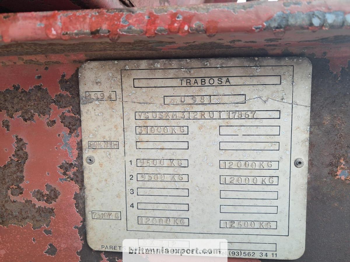 Used 1994 Trabosa 2 Axles Twin Wheel | 31 Ton | On Full Springs Suspension | Tipper Semi-Trailer |